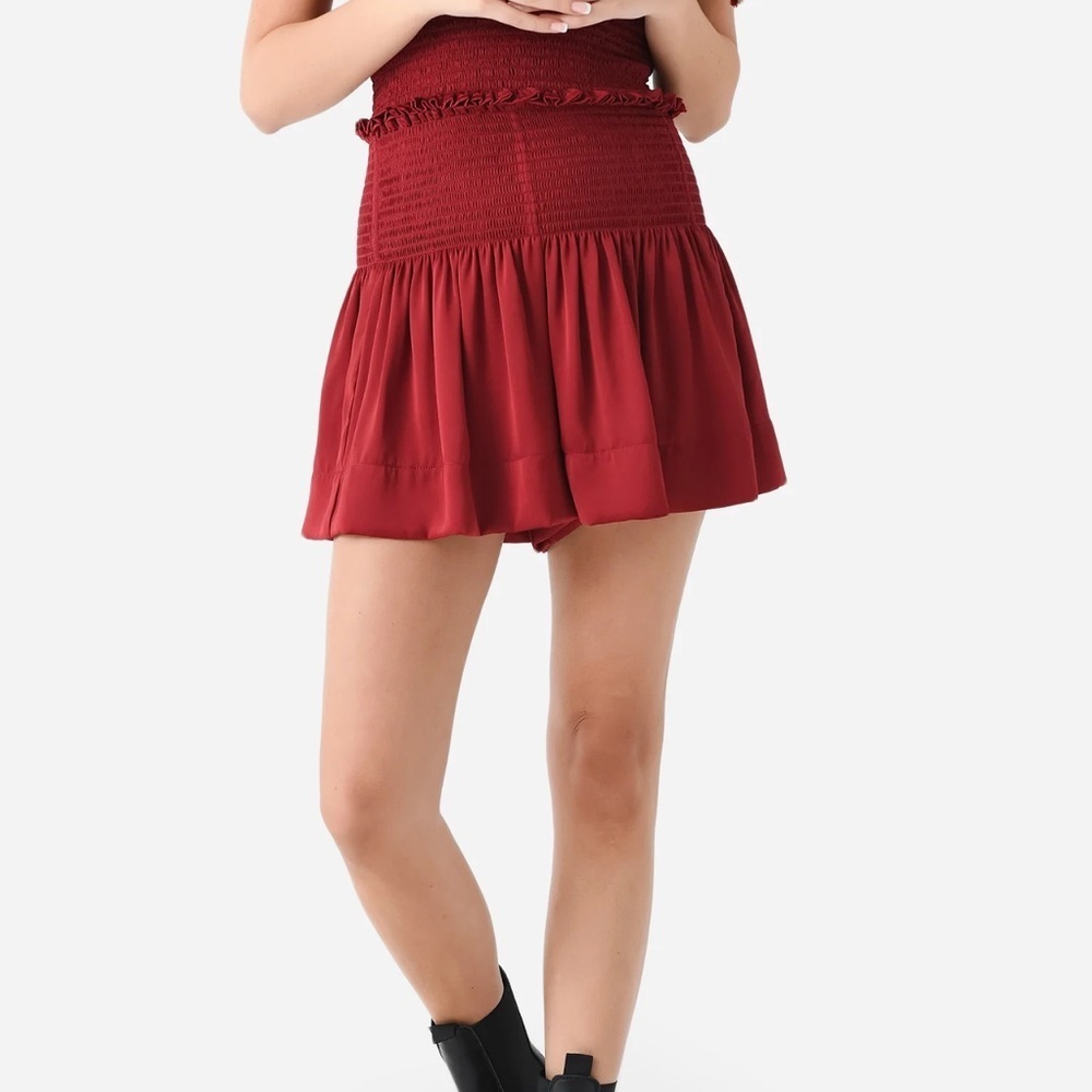 KOCH WOMENS ERICA SHORTS RED SMALL SATIN